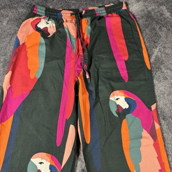 Farm for Anthropologie Womens XS 2 Piece Parrot Printed Wide Leg Boho Top Pants - Picture 12 of 16